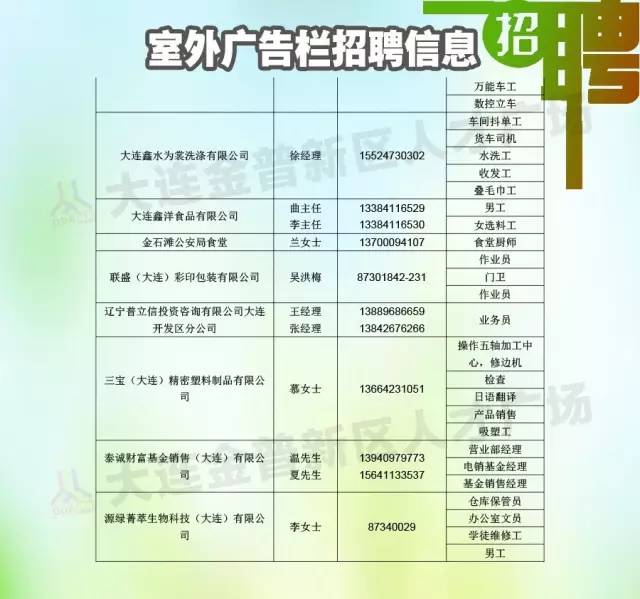 金州区最新热门招聘信息及挑战岗位揭秘！